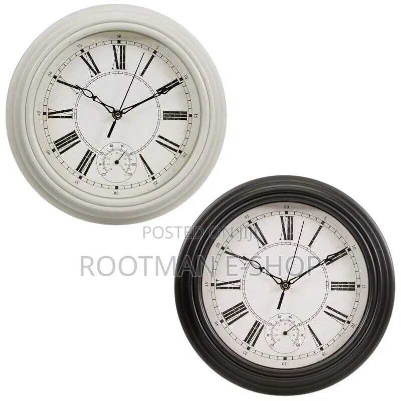 Traditional Lincoln Wall Clock With Thermometer