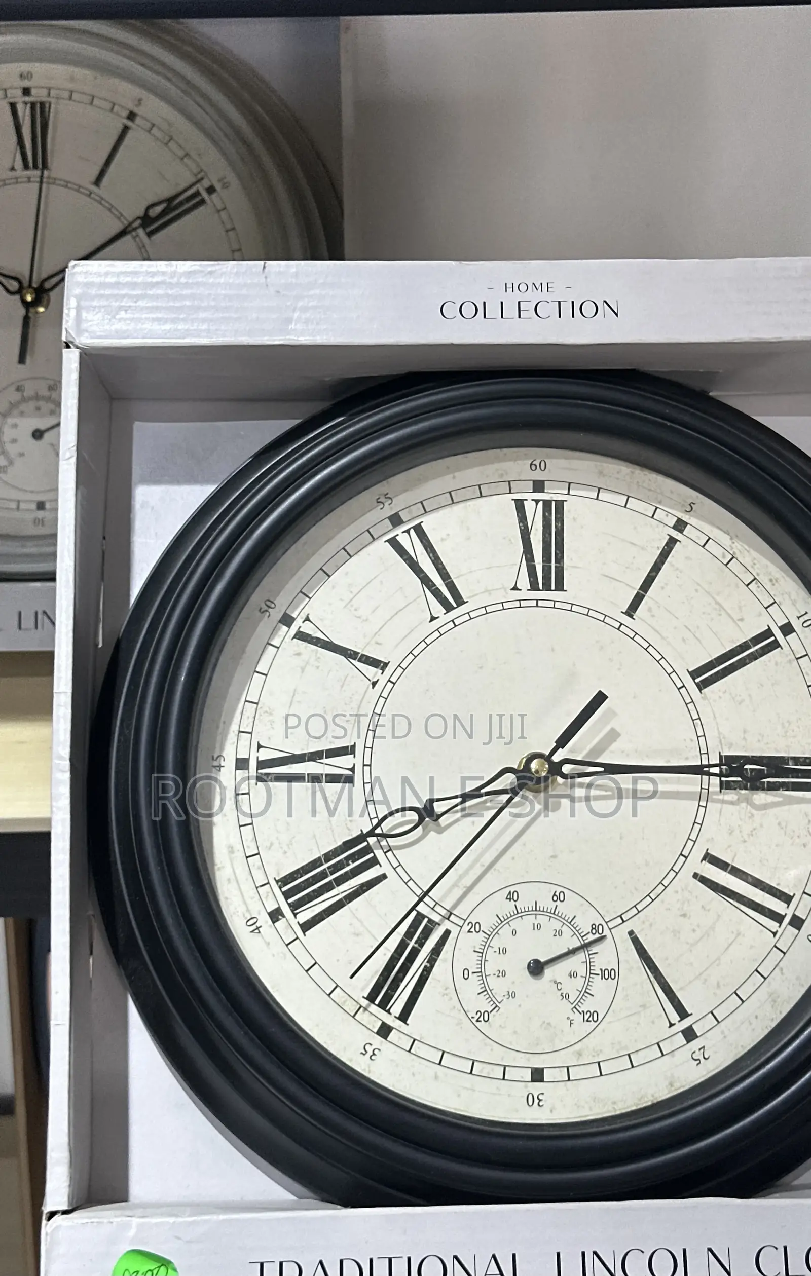 Traditional Lincoln Wall Clock With Thermometer