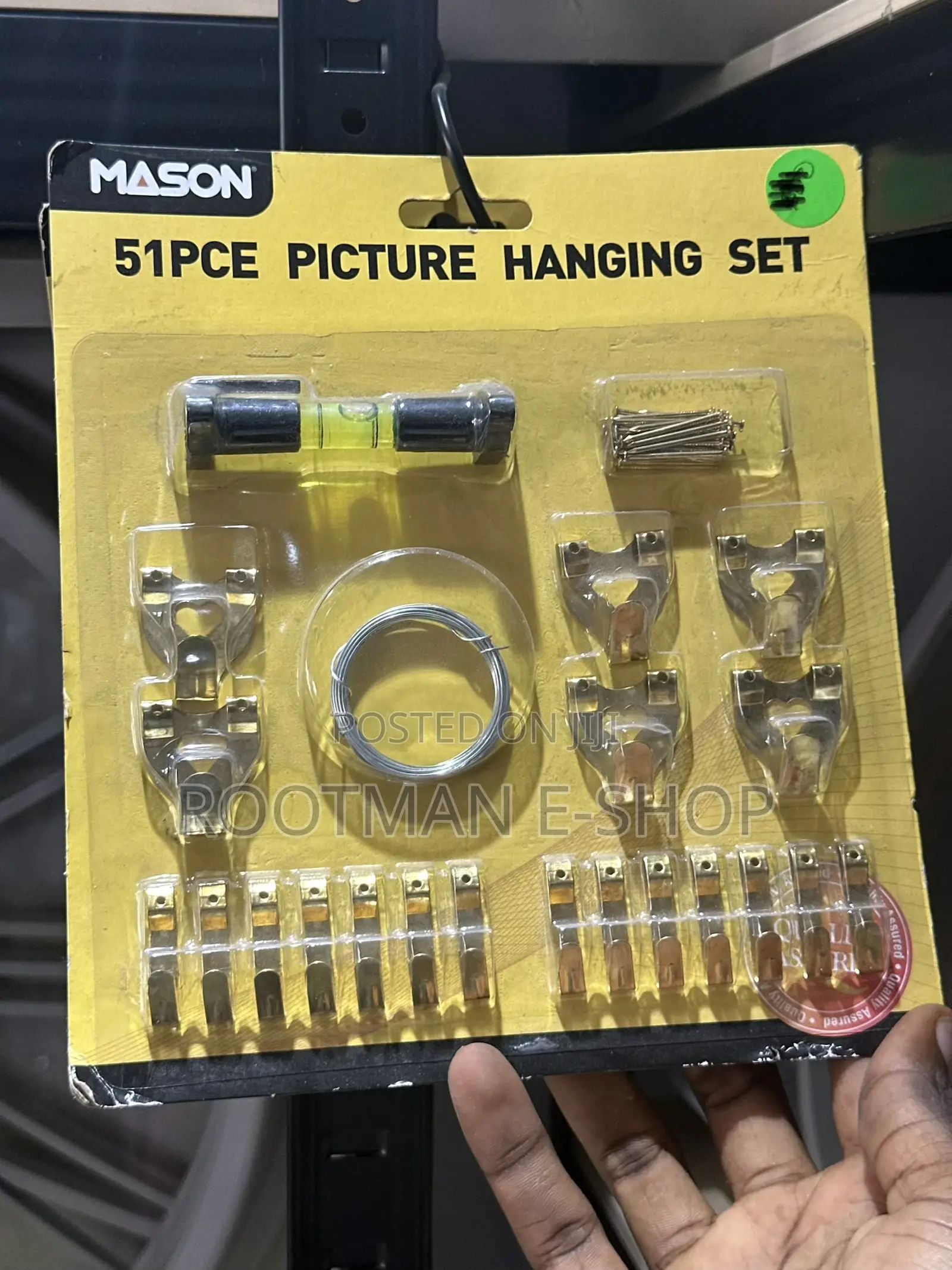 Mason 51-Piece Picture Hanging Set Featuring Assorted Brass Hooks