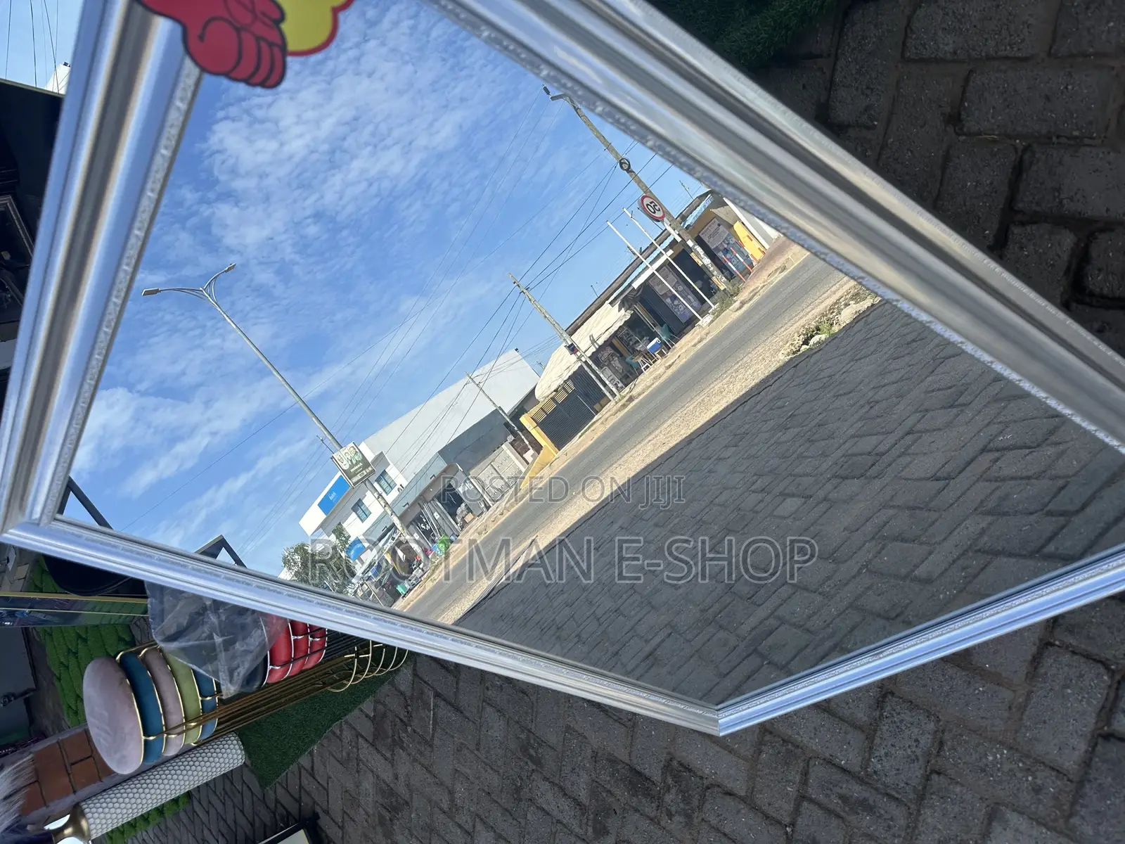 Elegant Silver-Framed Wall Mirror – Large Stylish