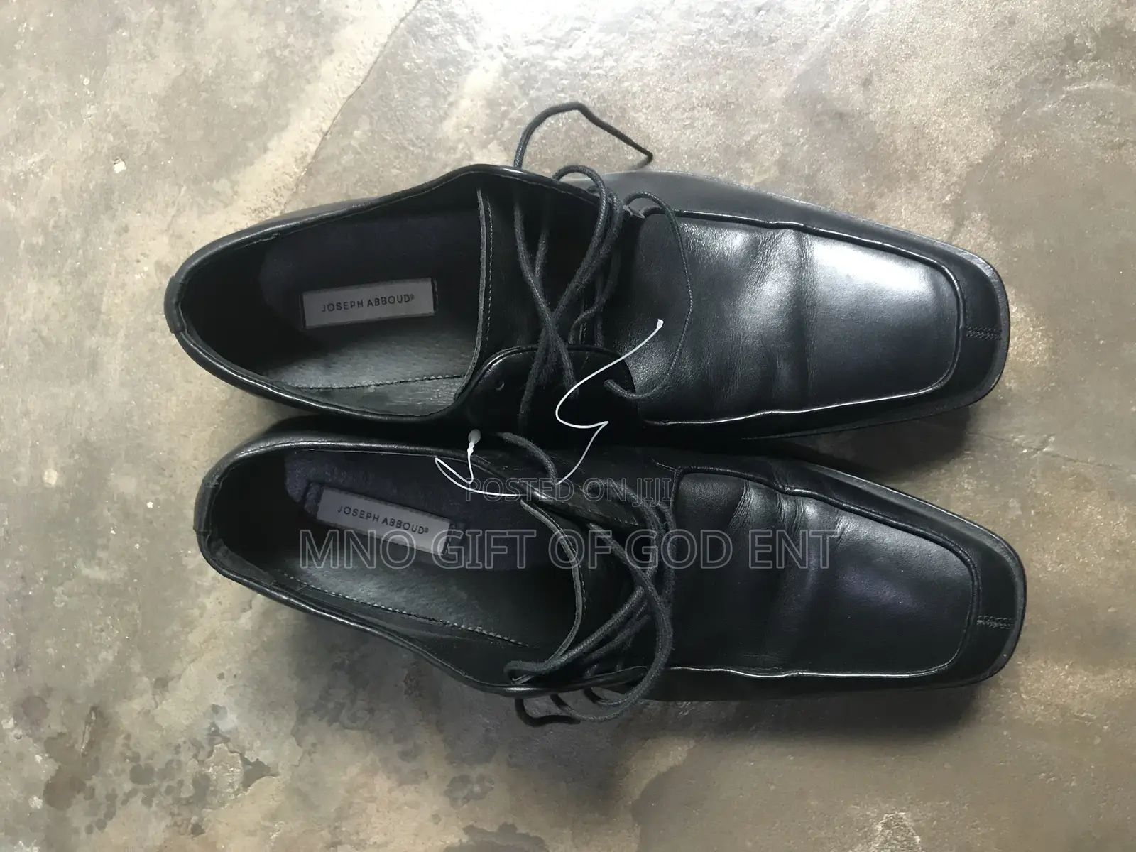 Joseph Abboud Men’S Shoes Classic Black Leather From Italy