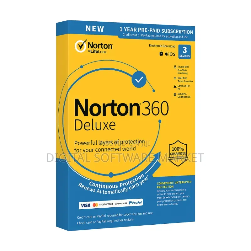 Norton 360 Deluxe –3 Devices 1-Year – Antivirus Online Protection