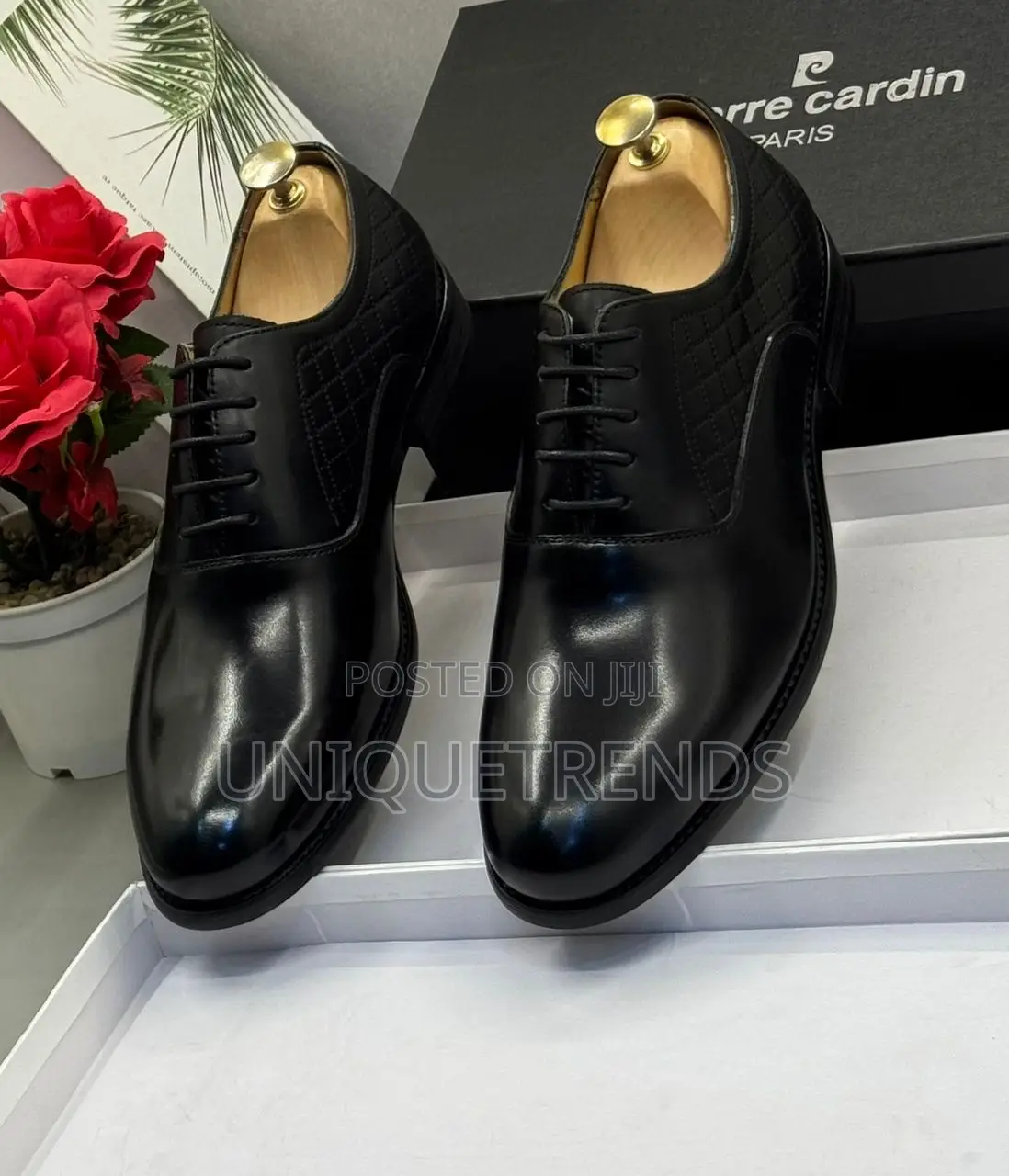 Executive Pierre Cardin Quilted Leather Oxford Shoes