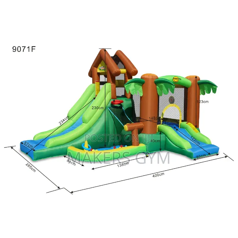 Slides Inflatable Jungle Bounce Castle With Blower Pump