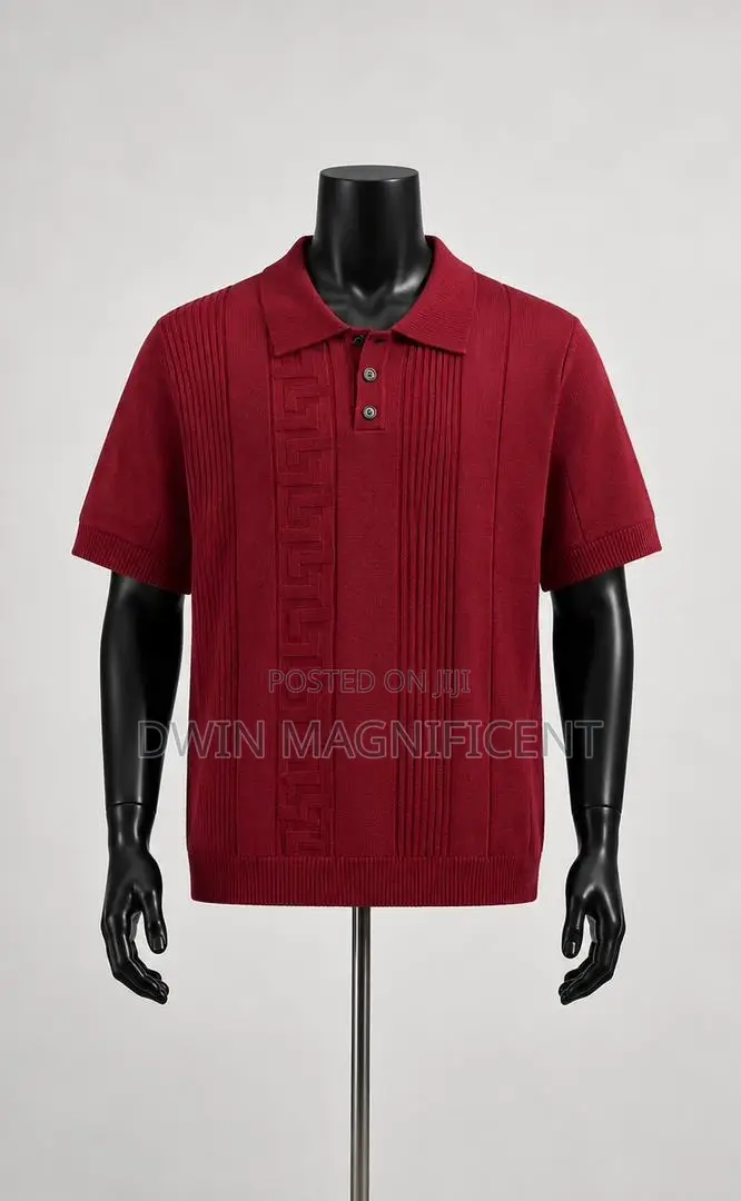 Knit Polo Shirt With a Zip Collar