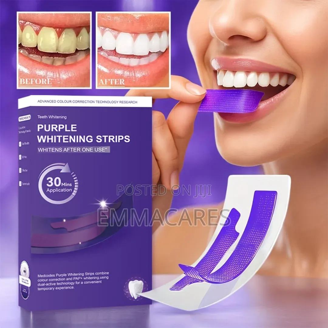 7 Bags Purple Teeth Whitening Strips. Stretchable Whitening Tapes