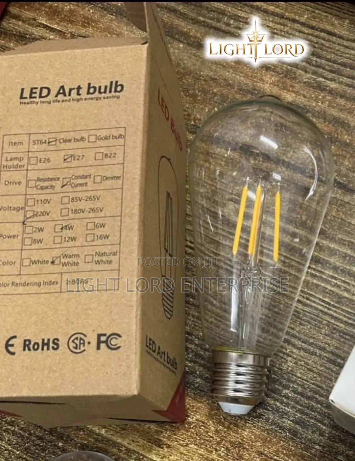 E27bass Led Light Filament Bulb
