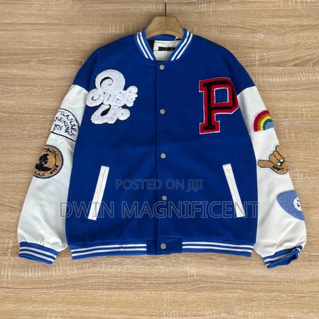 Patch-Embroidered Varsity Jacket.