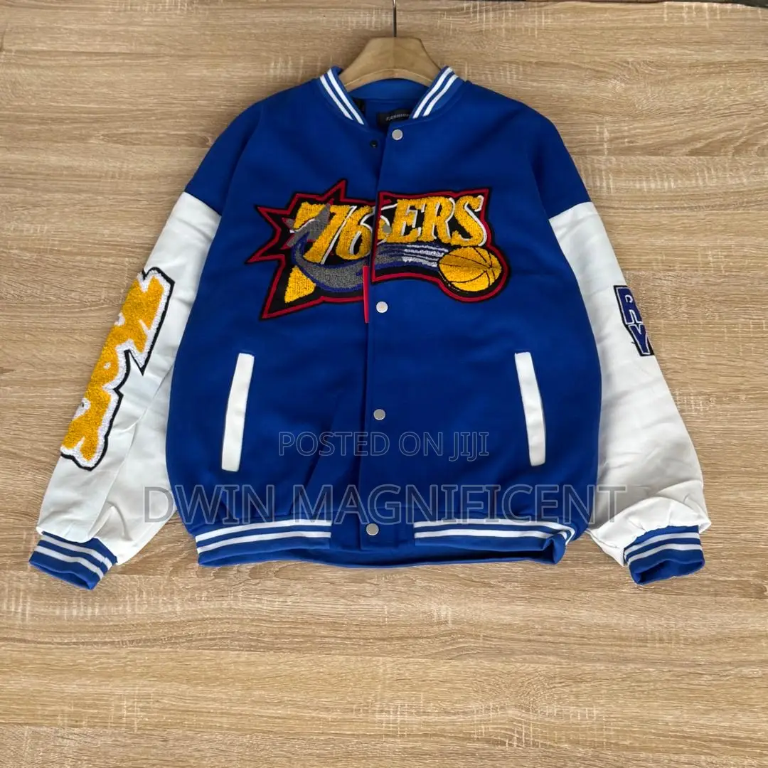 Patch-Embroidered Varsity Jacket.