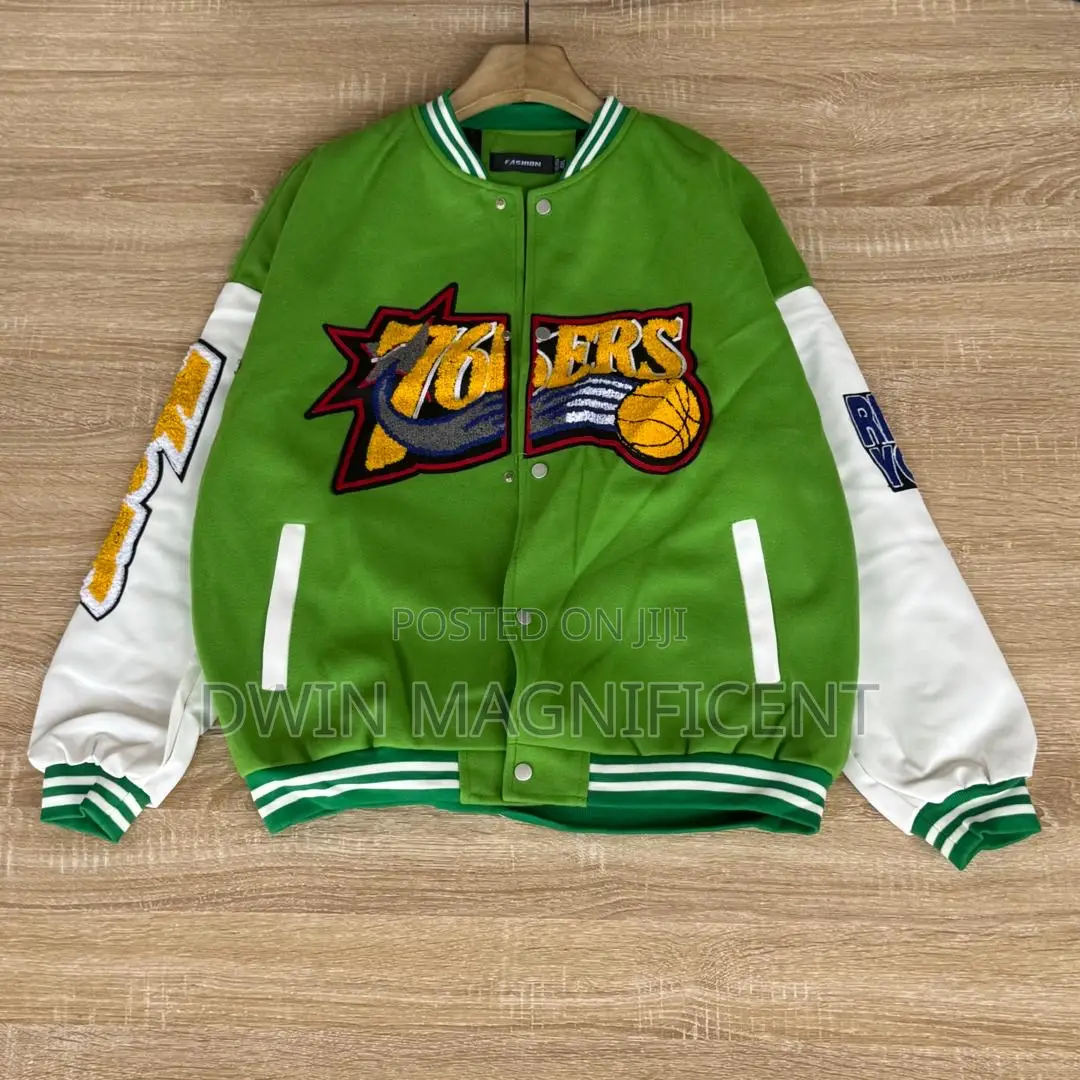 Patch-Embroidered Varsity Jacket.