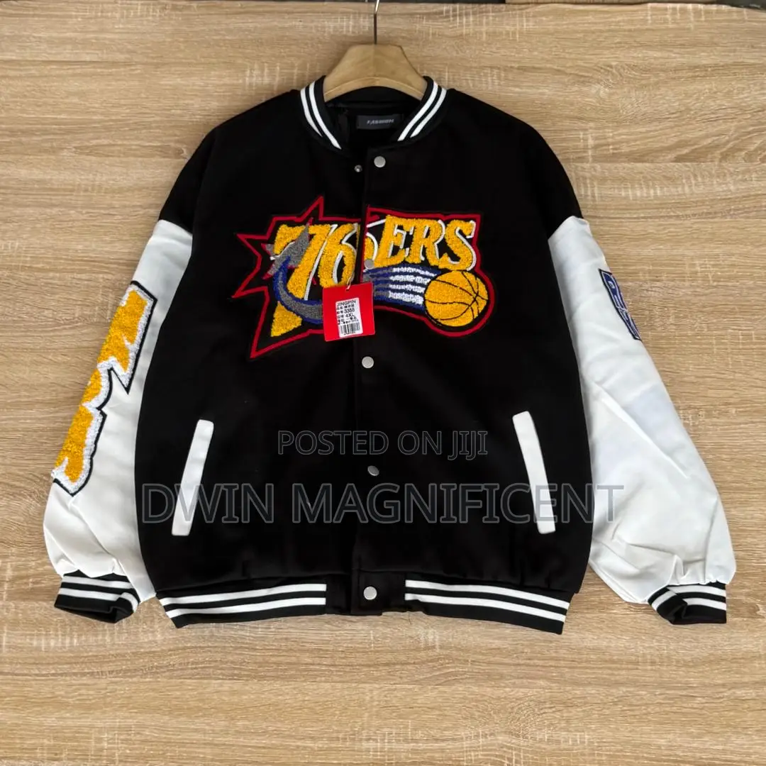 Patch-Embroidered Varsity Jacket.