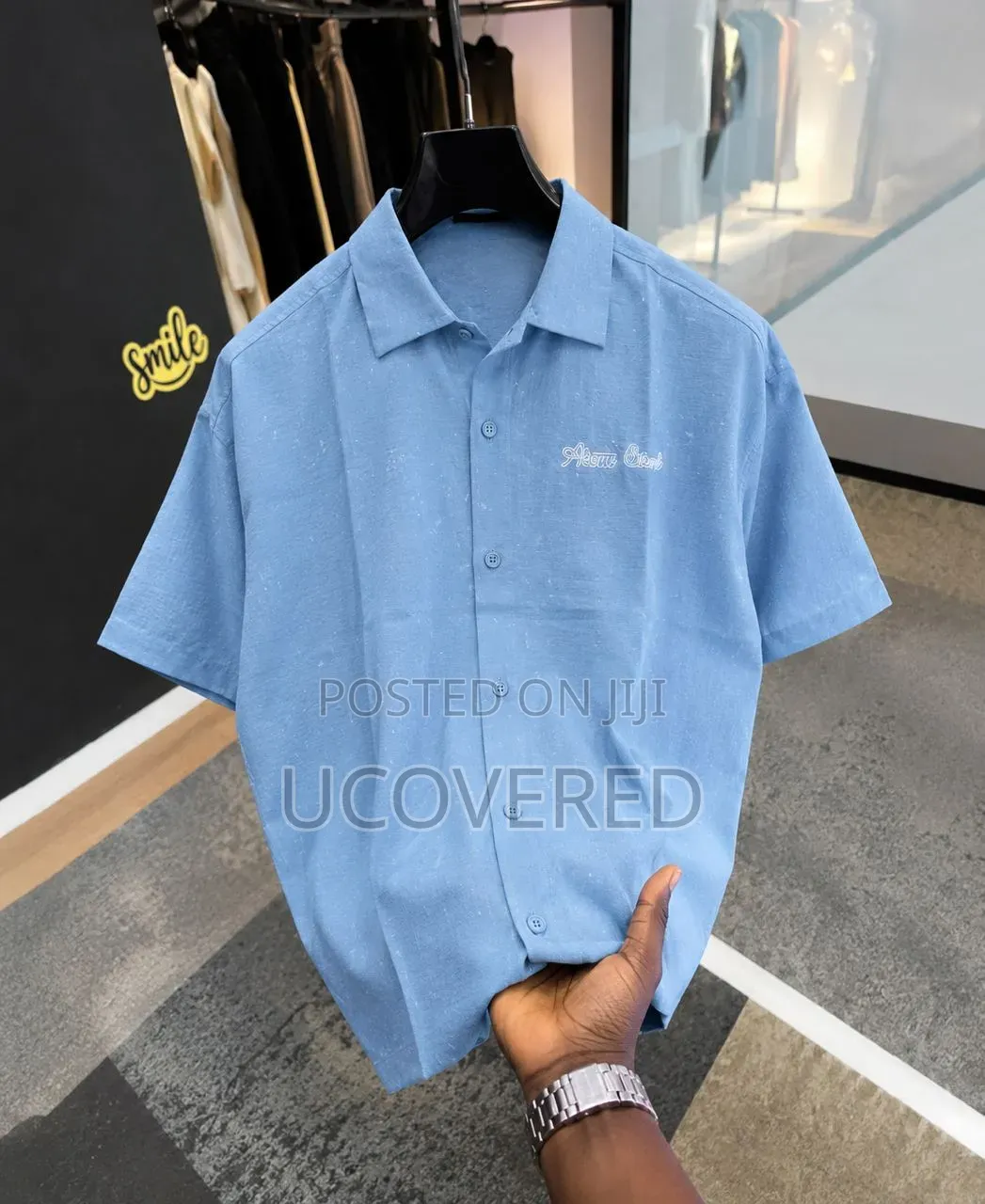 Blue Game Gyaru City Pop Unisex Button-Down Shirt
