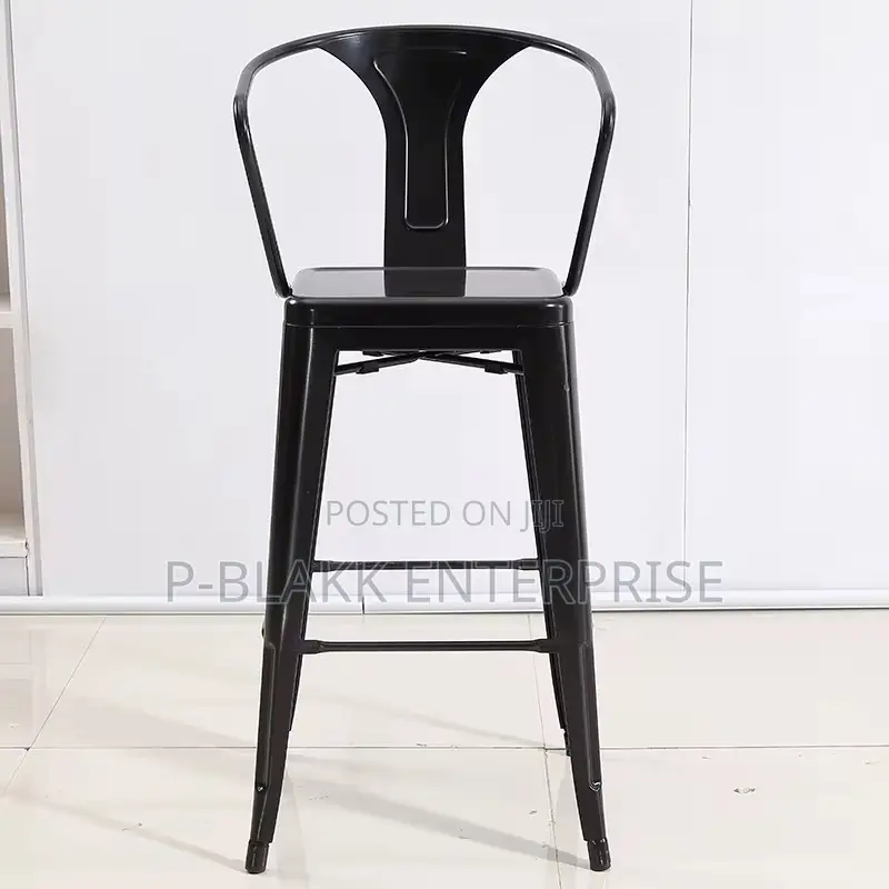 Metal Bar Chair Stool With Backrest