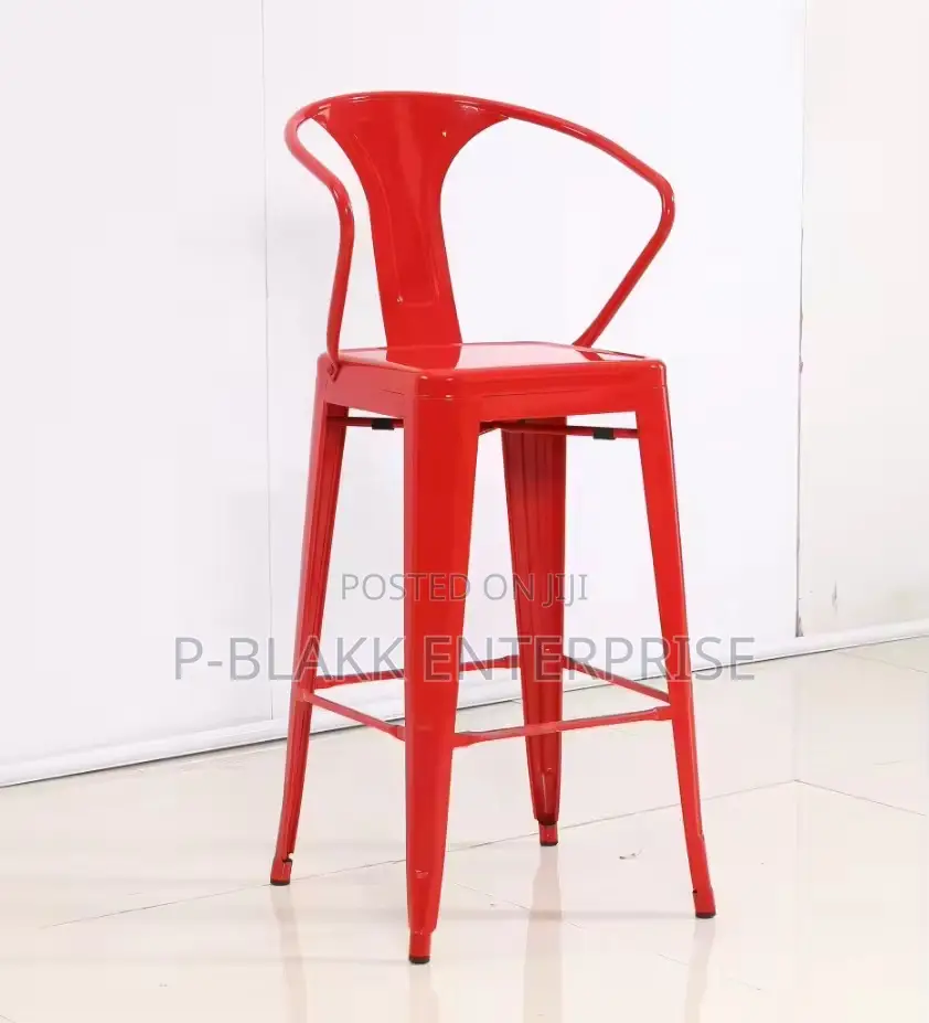 Metal Bar Chair Stool With Backrest