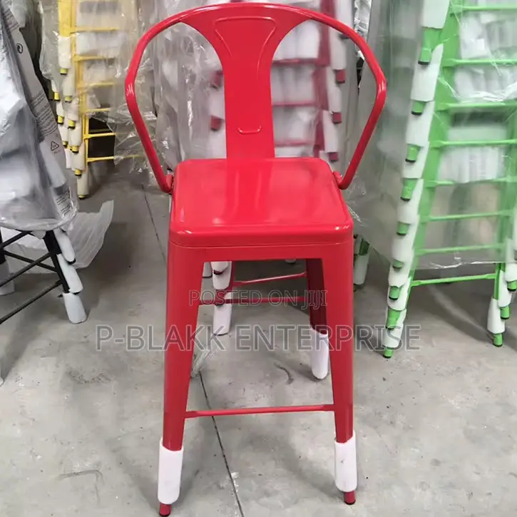 Metal Bar Chair Stool With Backrest