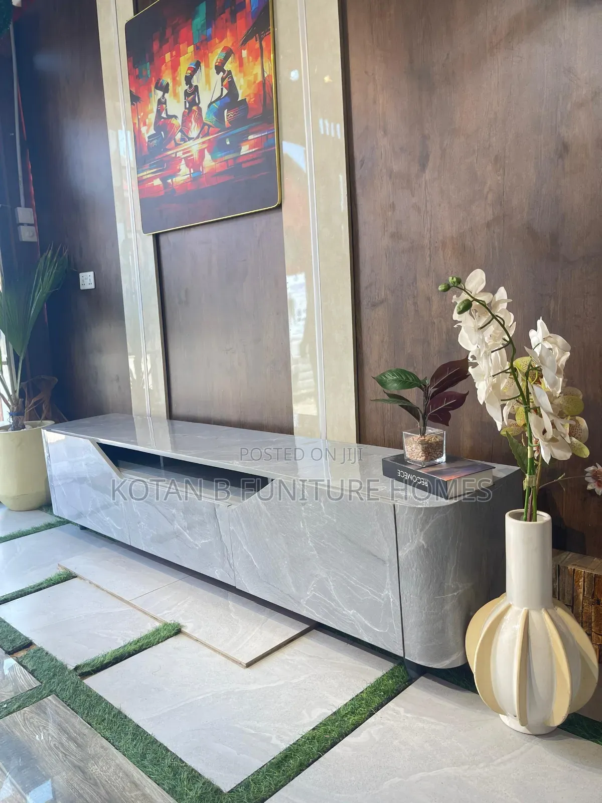 Gray Colored Modern TV Stand