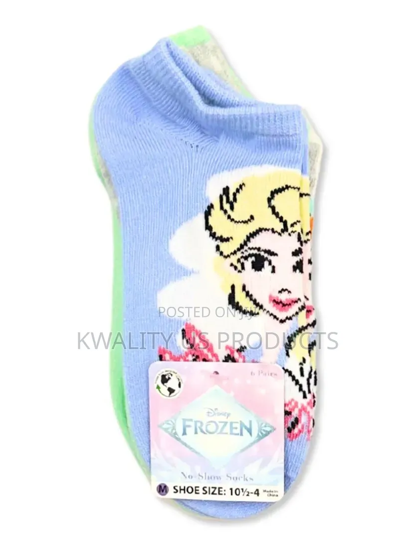 Disney Frozen Girls No-Show Socks - 6 Pairs
