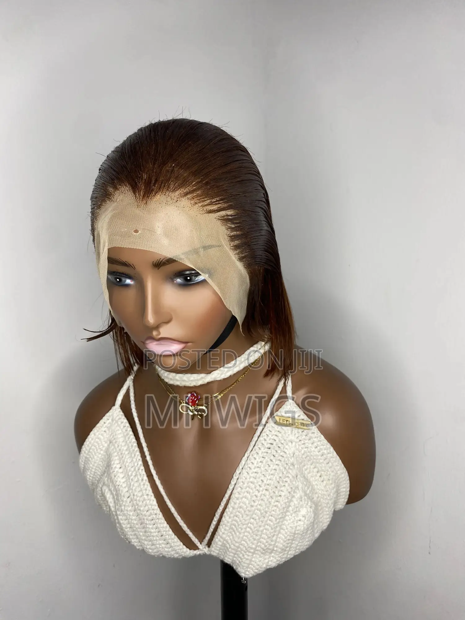 Full Frontal Ginger Straight Wig Cap