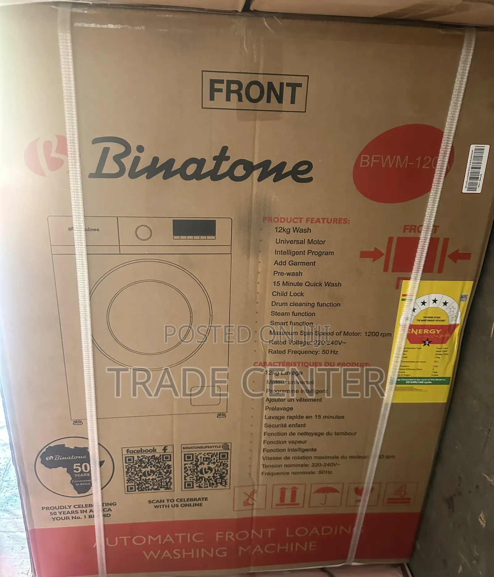Binatone Font Load 12kg Washing Machine
