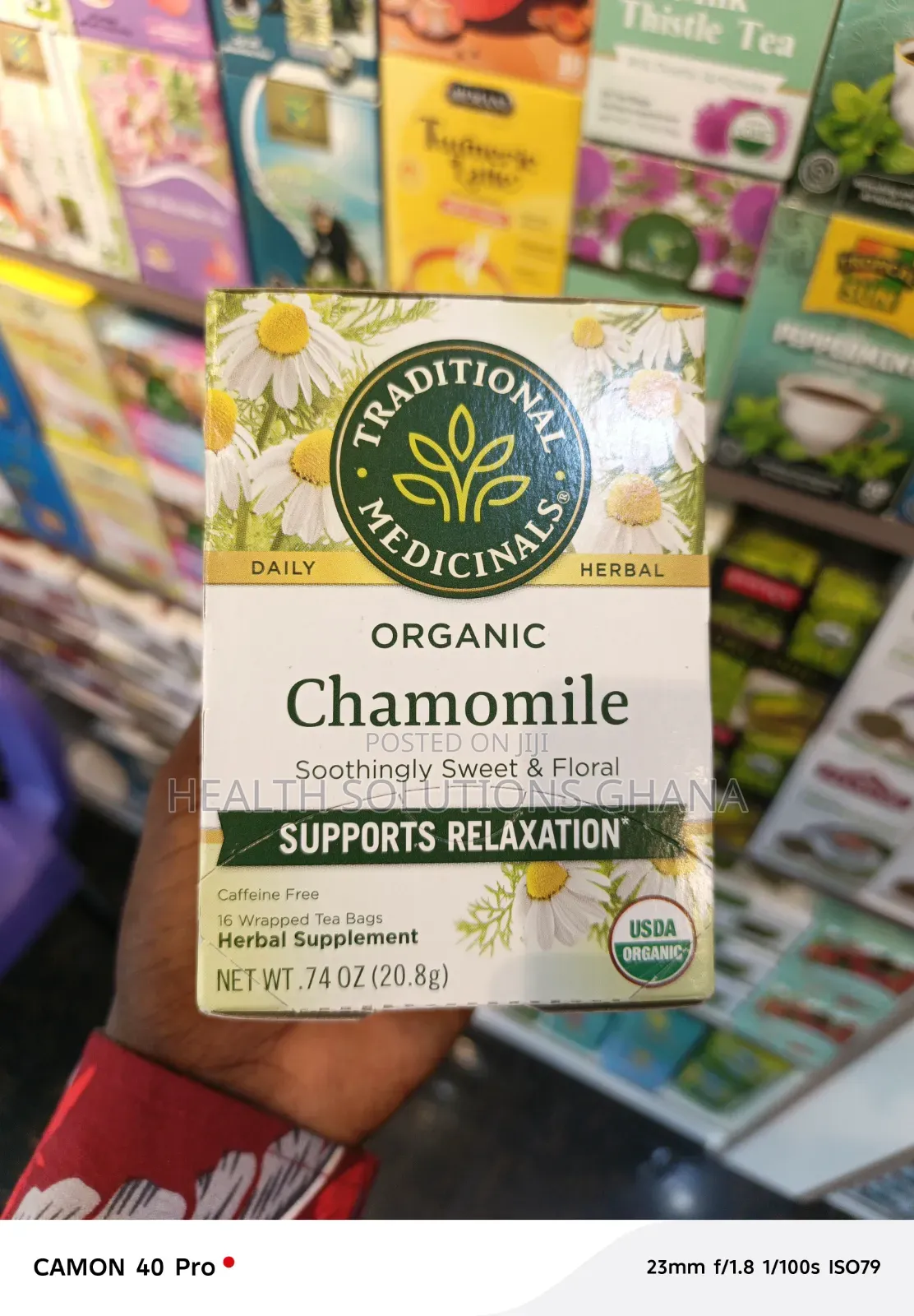 Traditional Organic Chamomile Tea For Calm Relaxation Support