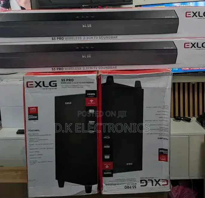 Exlg Pro S5 Wireless Deep Bass Tv 2000 Watts Soundbar