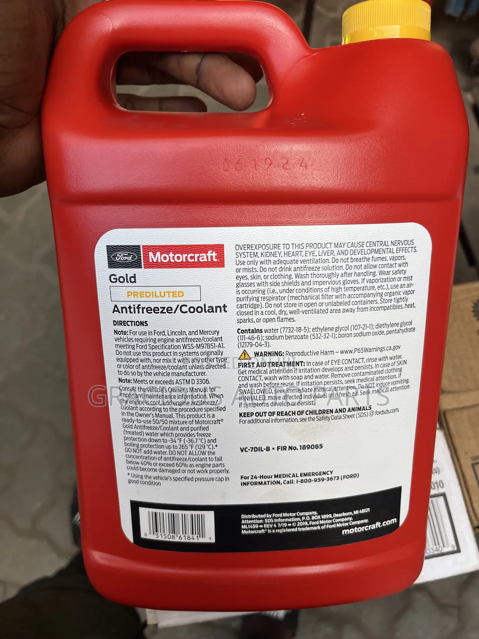Gold Prediluted Antifreeze Coolant 50/50