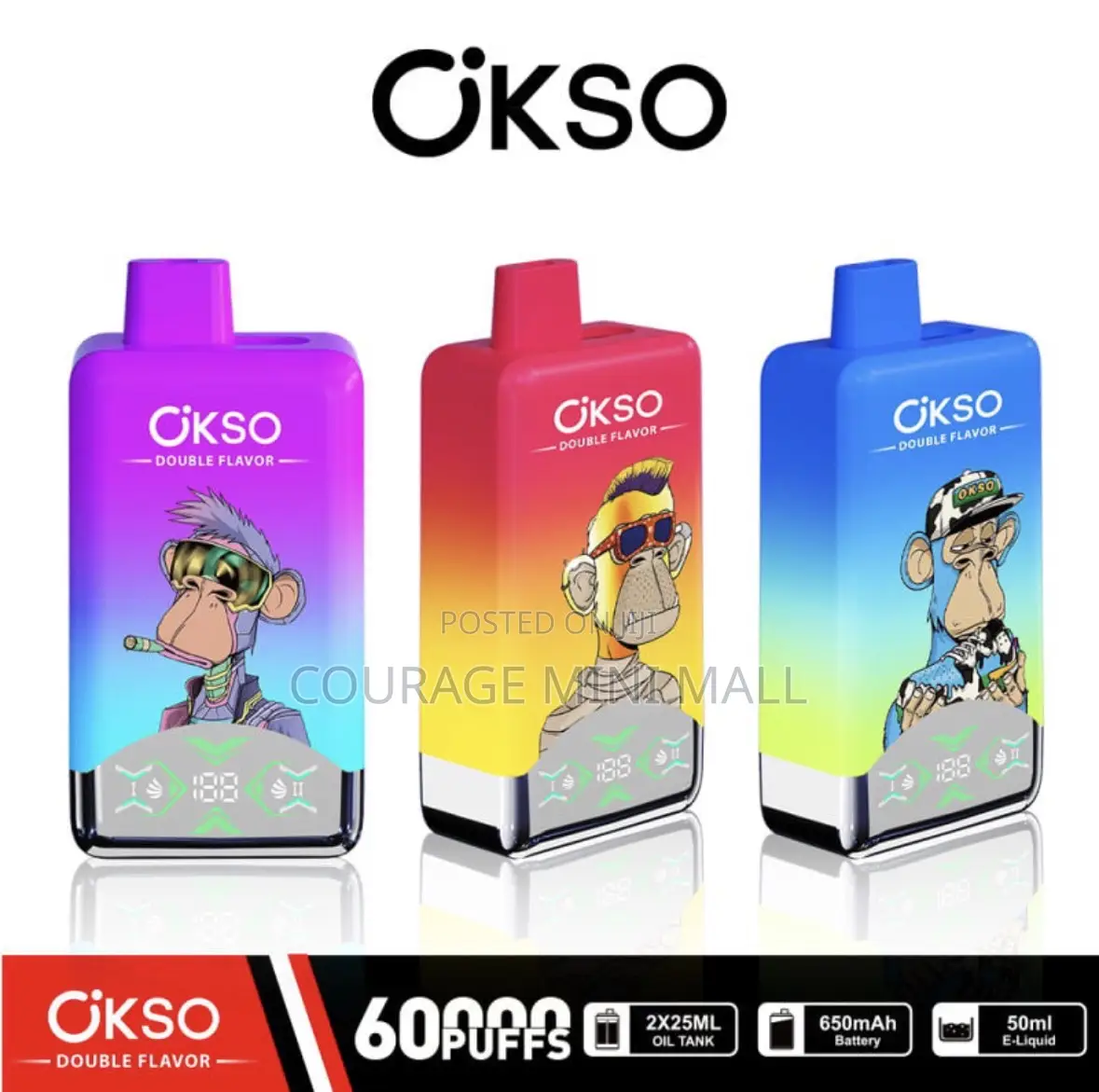 Okso Double Flavor Puffs Rechargeable Vape