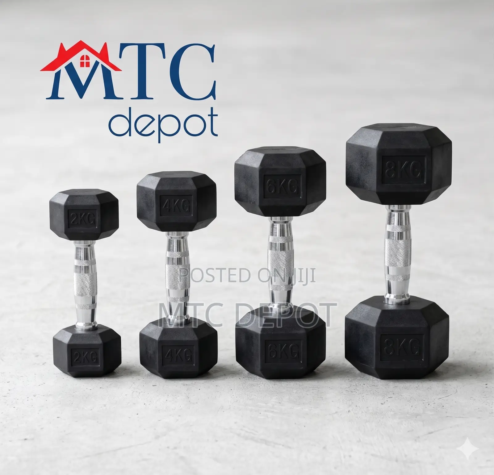 Rubber-coated Hexagonal Dumbbell