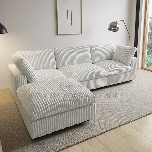 Oversized Sofa Set(Corduroy)Sectional Sofa(White)
