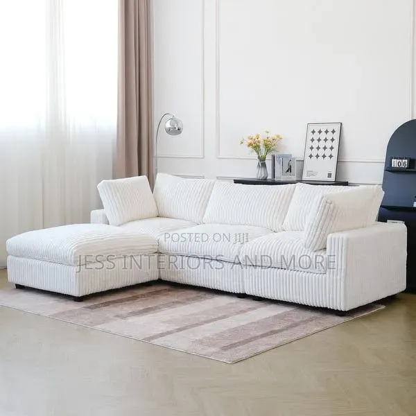 Oversized Sofa Set(Corduroy)Sectional Sofa(White)