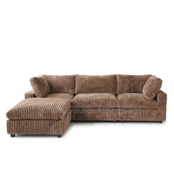 Sofa (Oversized)Sectional Sofa With Ottoman(Brown)
