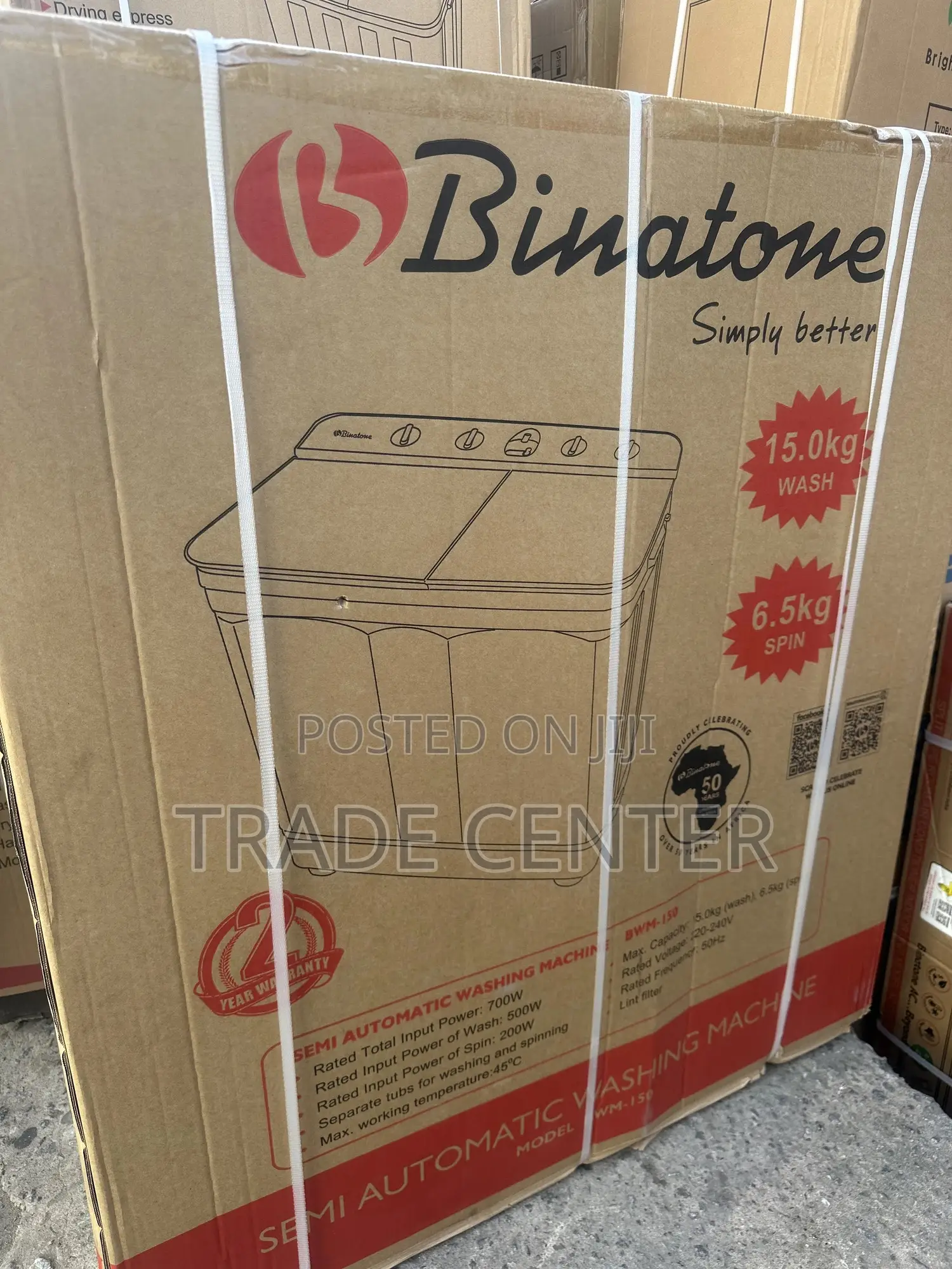 Binatone 15kg Semi Automatic Washing Machine