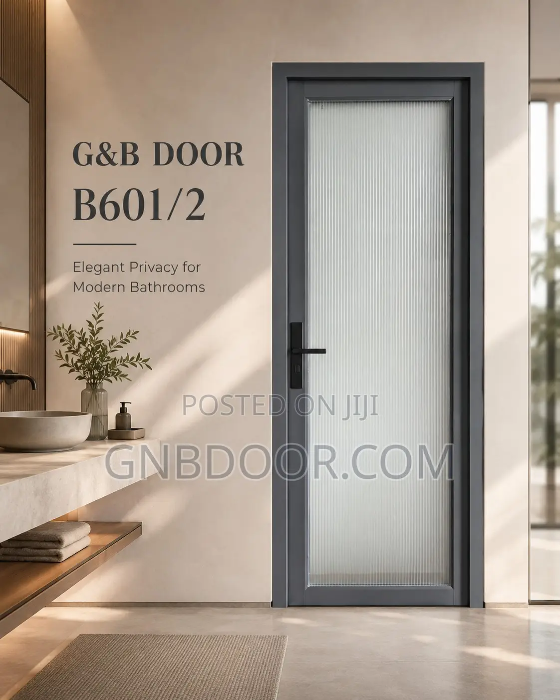 B601 Glass Door Bathroom Door Safety Glass Aluminum Frame