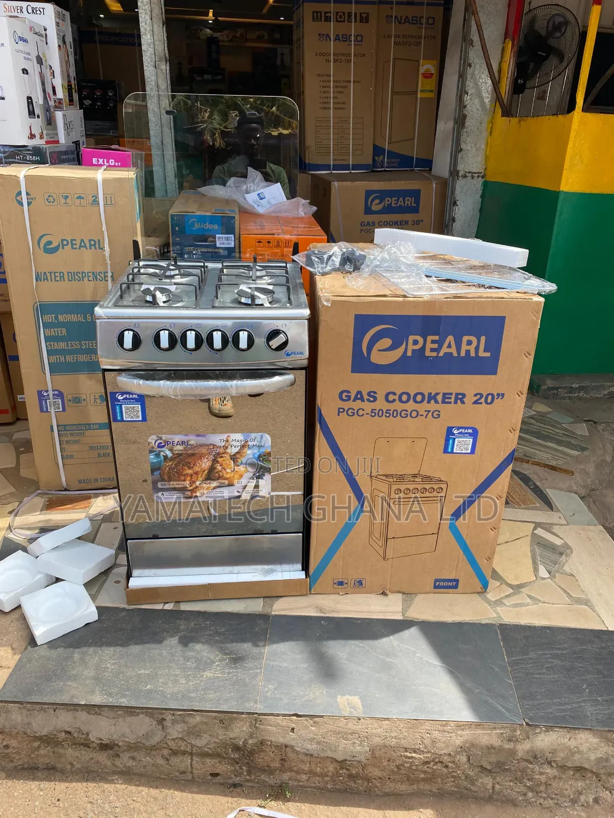 Cast Iron Top Pearl 50x50cm Gas Stove With Oven and Grill