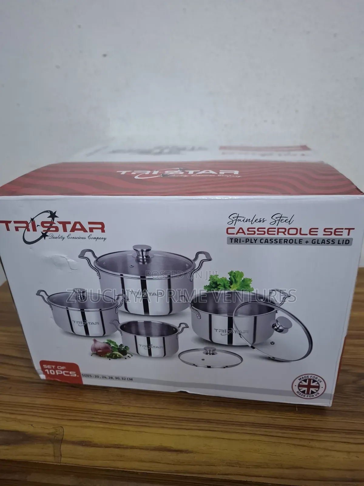 10pcs Tristar Tri-Ply Stainless Steel Casserole Cookware Set Uk