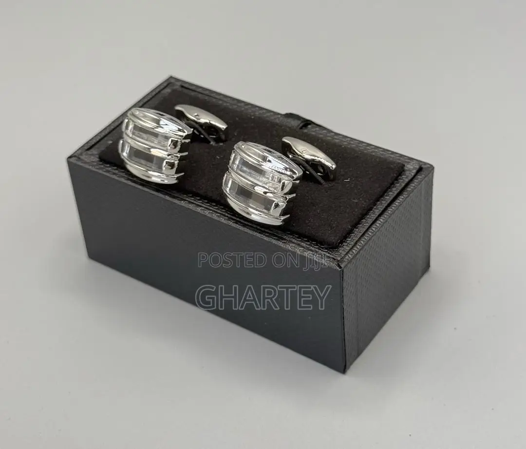 All Silver Luxury Cufflinks