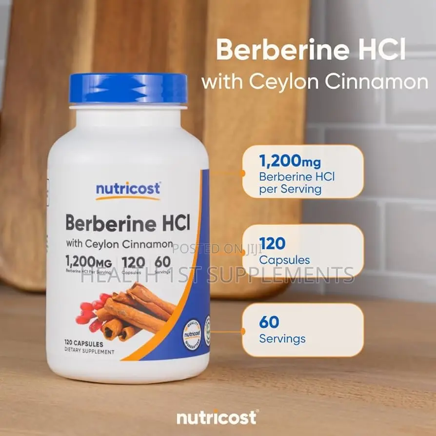 Berberine HCL + Ceylon Cinnamon, Blood Sugar Combo, 120 Caps, 2-Months
