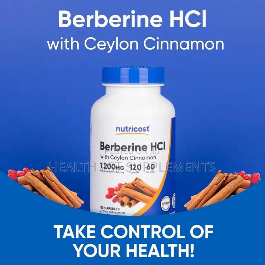 Berberine HCL + Ceylon Cinnamon, Blood Sugar Combo, 120 Caps, 2-Months