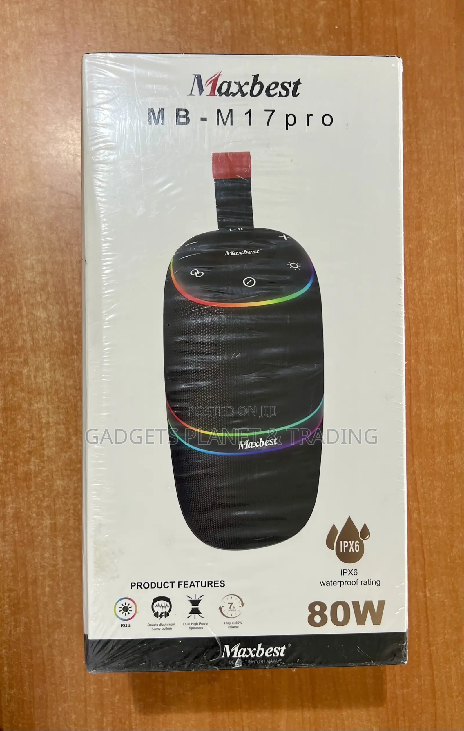 Maxbest M17 Pro RGB Sleek Waterproof Bluetooth Speaker - Black