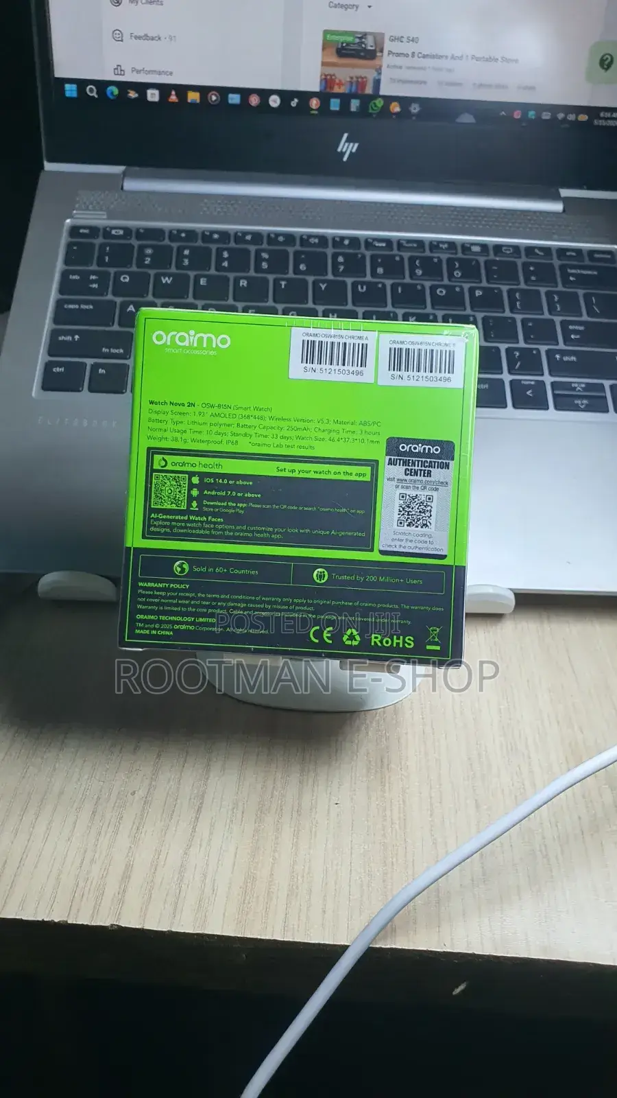 Oraimo Watch Nova 2n 1.93'' Amoled 33-Day Standby Smart Watch