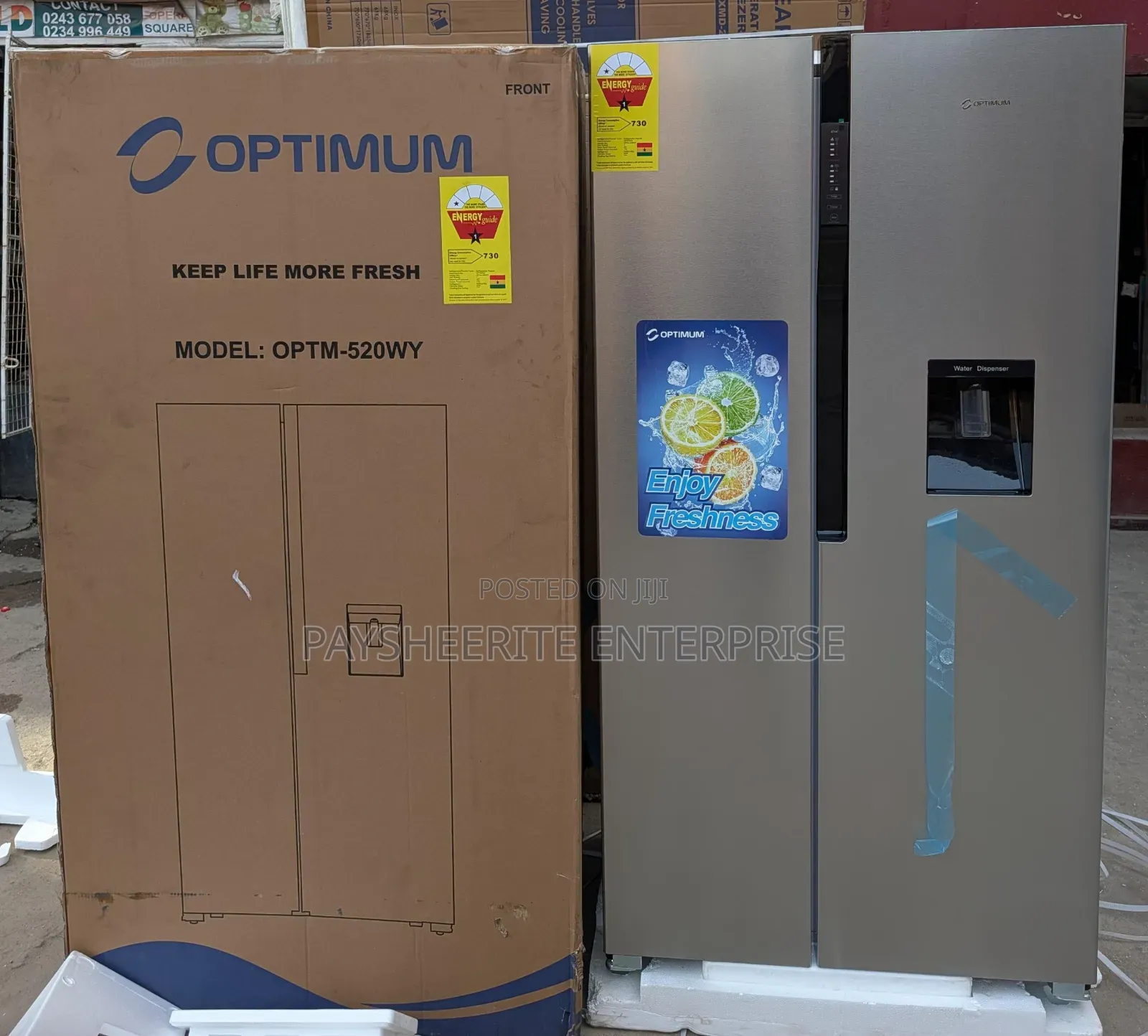 Optimum Side by Side Fridge With Dispenser 520l Ghc8500