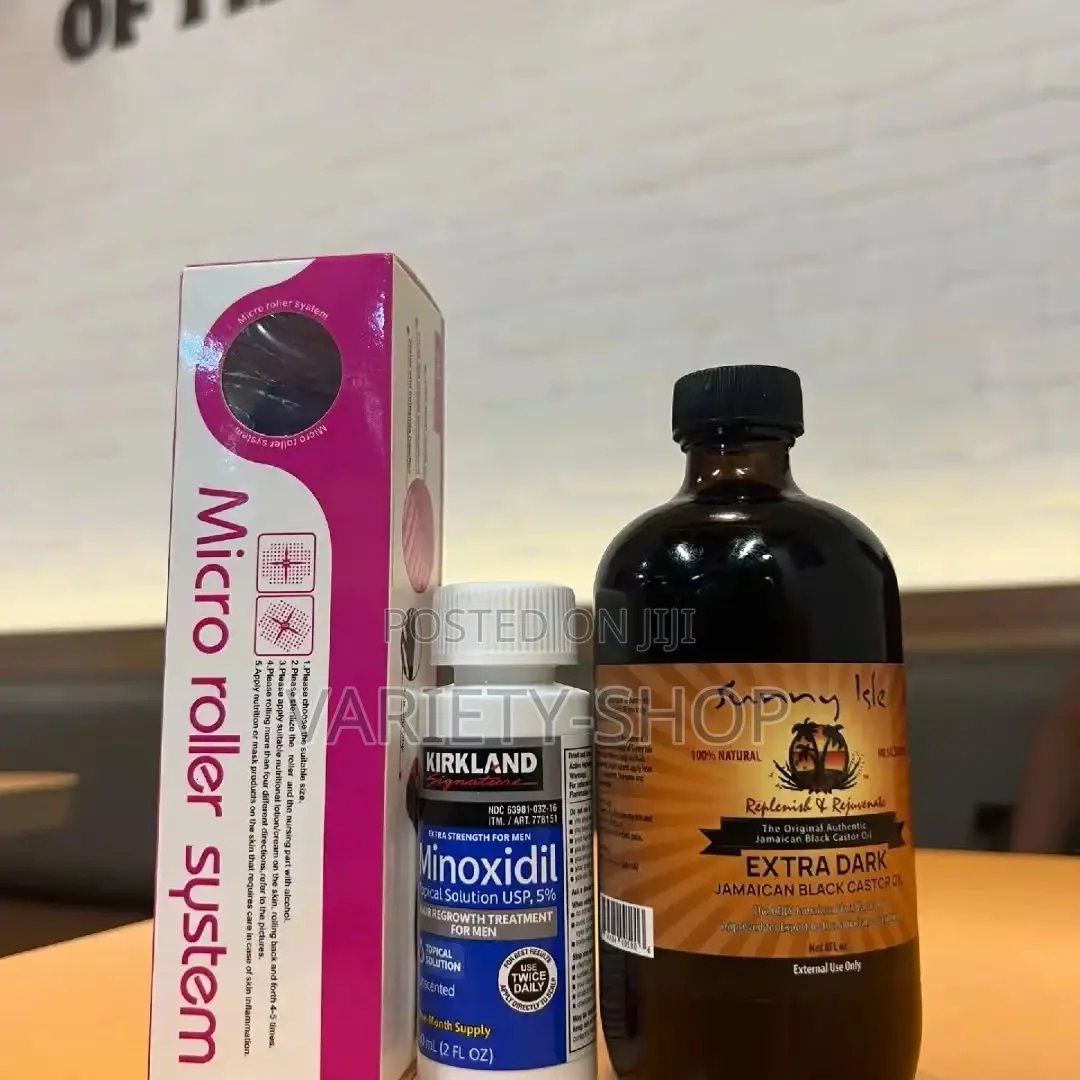 Hair Growth Combo (Kirkland, Derma Roller and Castor Oil Big)