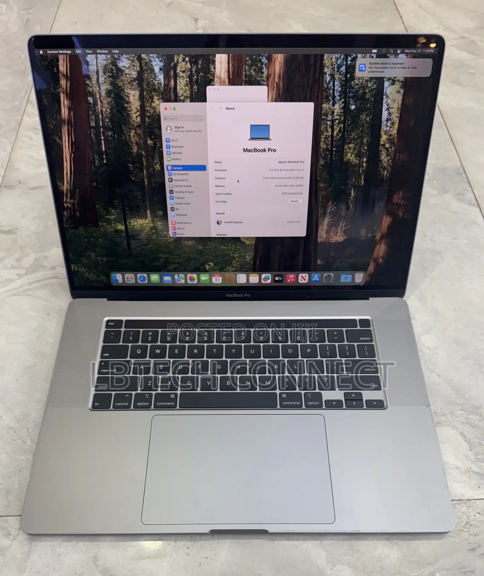 Laptop Apple MacBook Pro 2019 16GB Intel Core i7 SSD 512GB