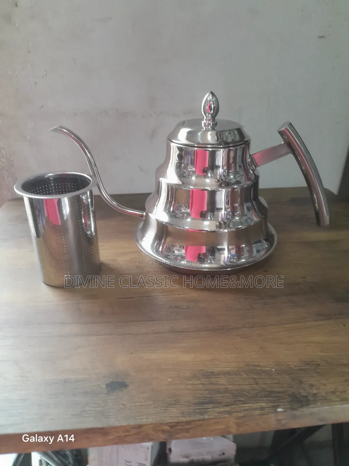 Generic Gooseneck Coffee Kettle 1.2l Stainless Steel With Strainer