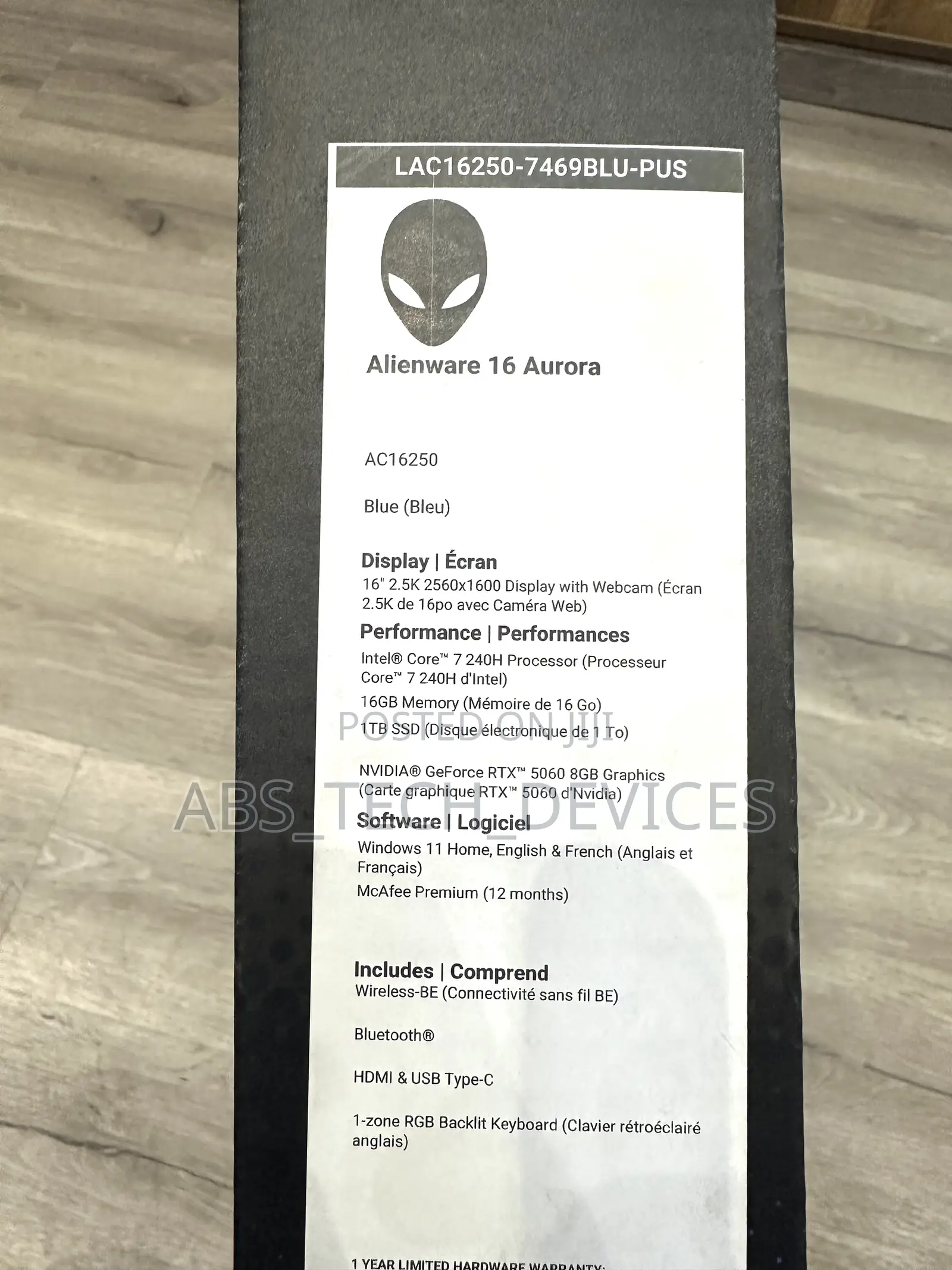 New Laptop Alienware M16 16GB Intel Core 7 SSD 1T
