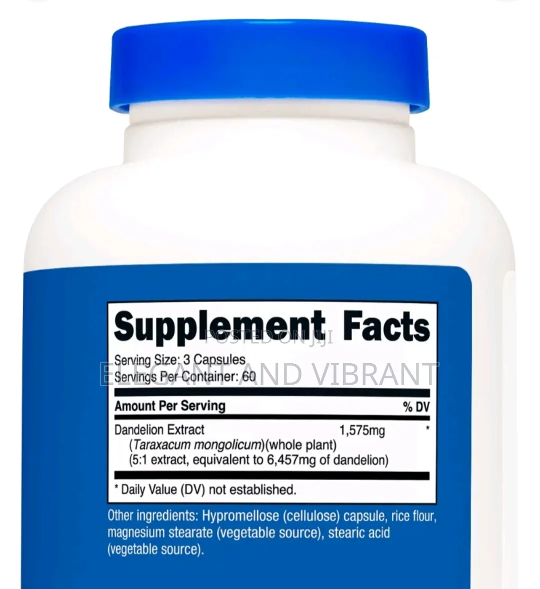 Dandelion Extract 525mg, 180 Capsules -