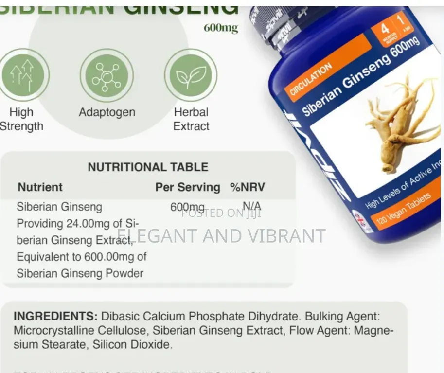 Geinseng Tablet 600mg Siberian Geinseng From Zipvit