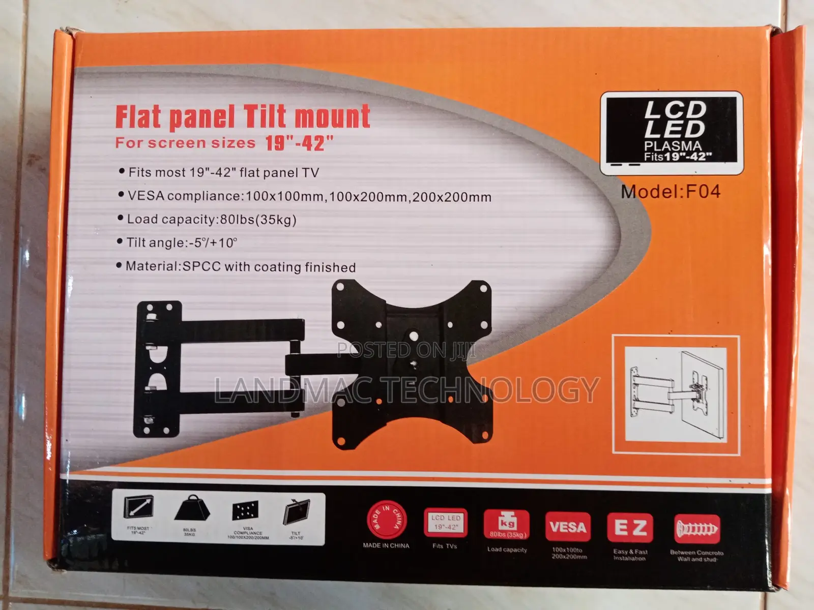 Tv Wall Mount 14′′-43′′ Fully Adjustable Rotatable Bracket