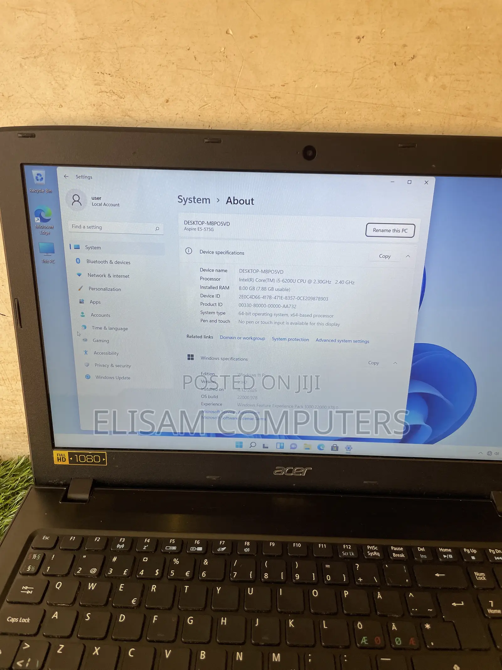 Laptop Acer Aspire E5-575G 8GB Intel Core i5 HDD+SSD 1T
