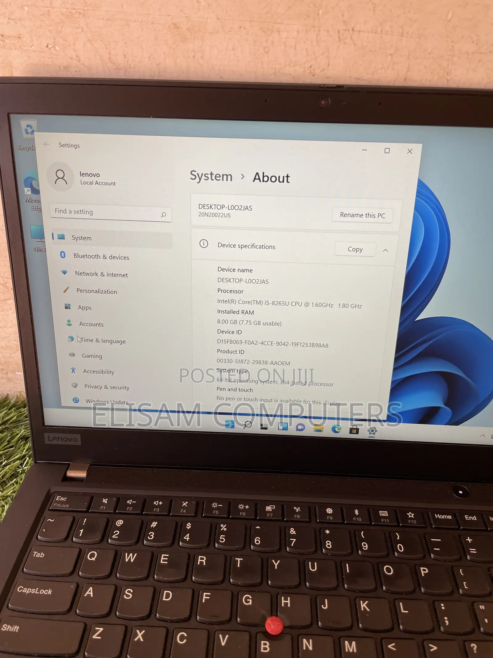 Laptop Lenovo ThinkPad T490s 8GB Intel Core i5 SSD 256GB